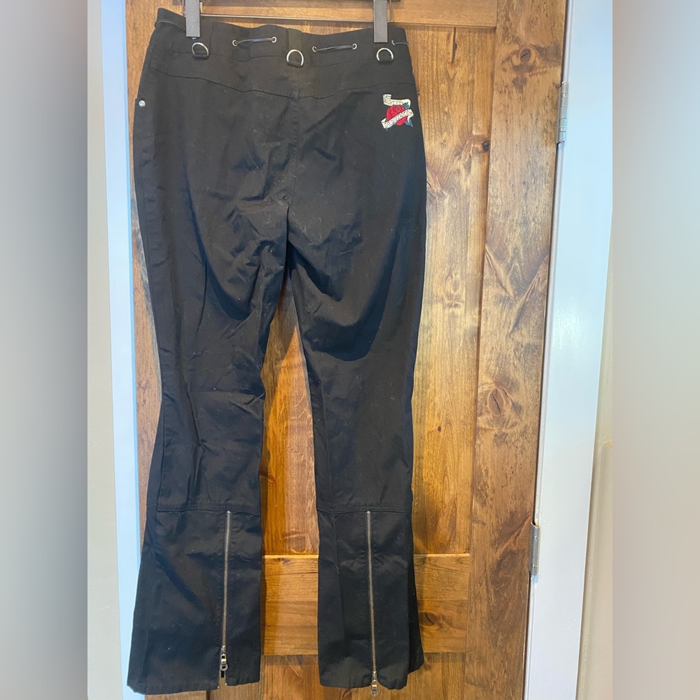 Harley Davidson rose appliqué riding pants size 8